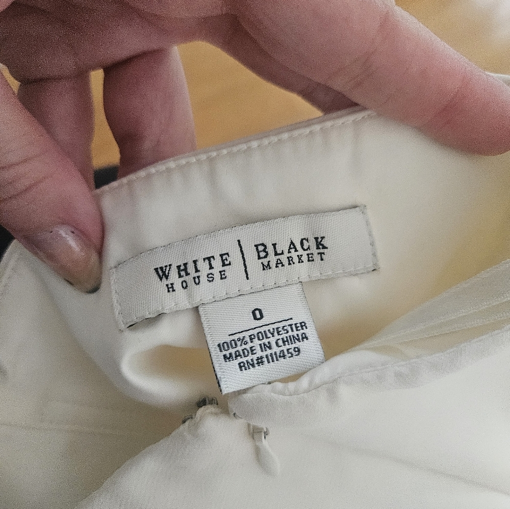 White House Black Market Boned White Strapless Ruffle Mini Dress - Picture 3 of 4